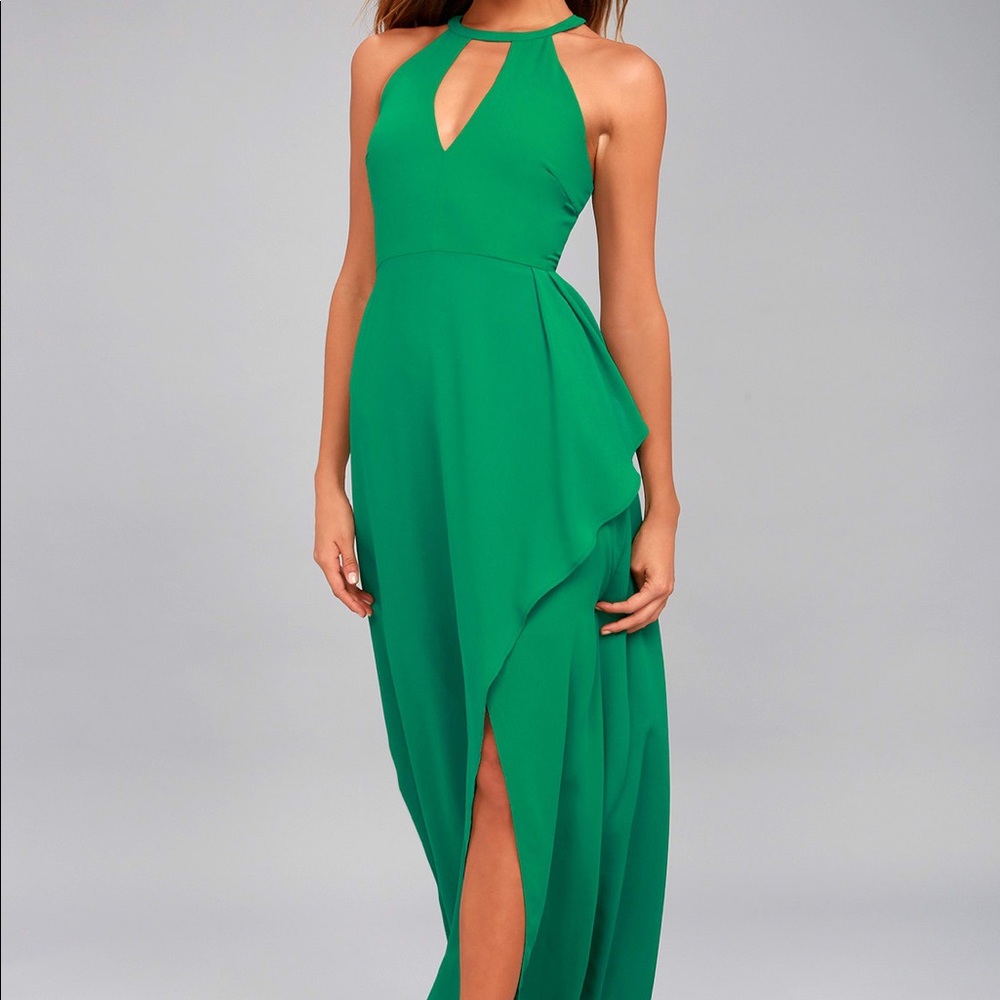 I Spy Green Maxi Dress from Lulu’s NWT